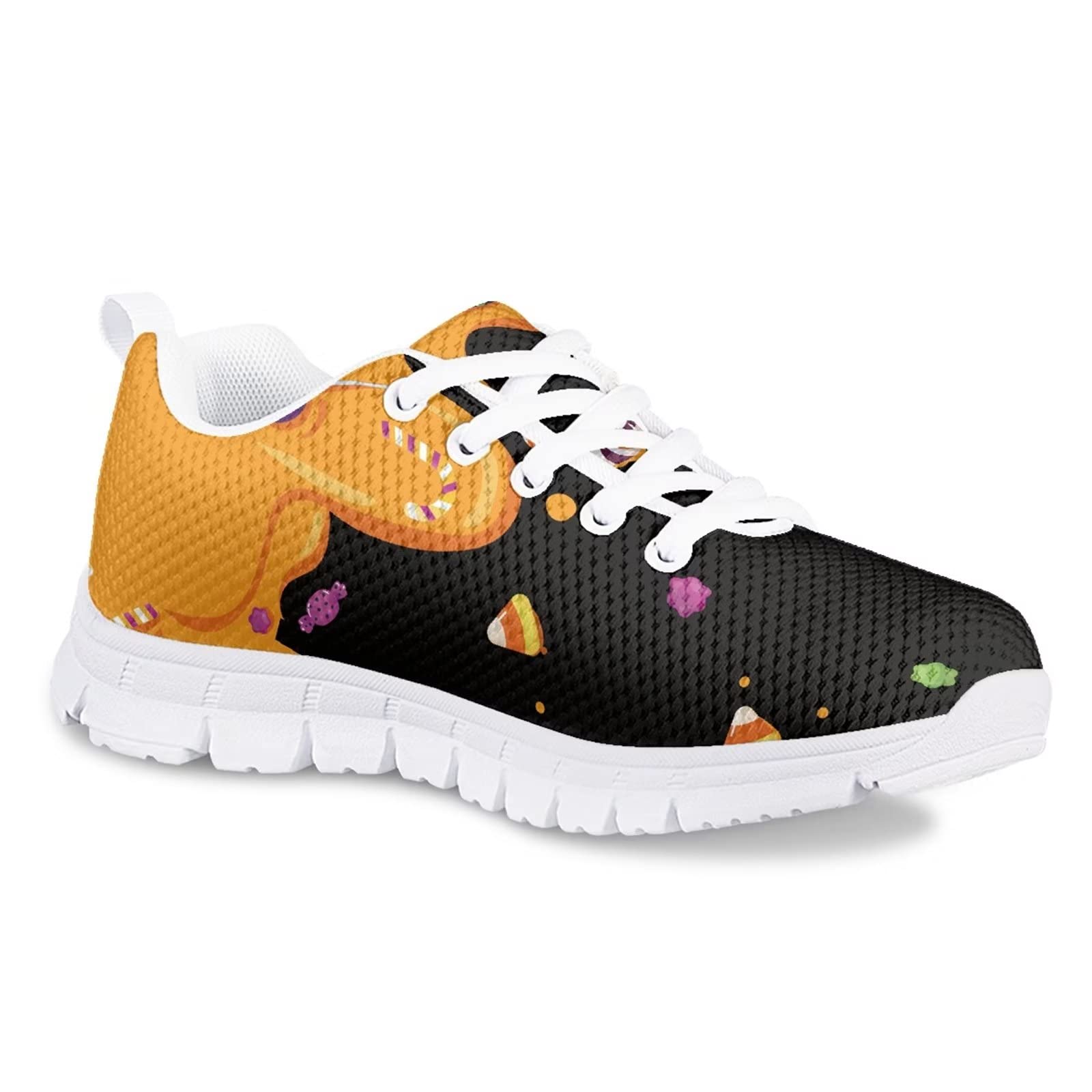 Zapatillas deportivas de gimnasio para niñas, zapatillas de correr para caminar, zapatos de malla con cordones, zapatos blancos ligeros y transpirables, candy, 32 EU