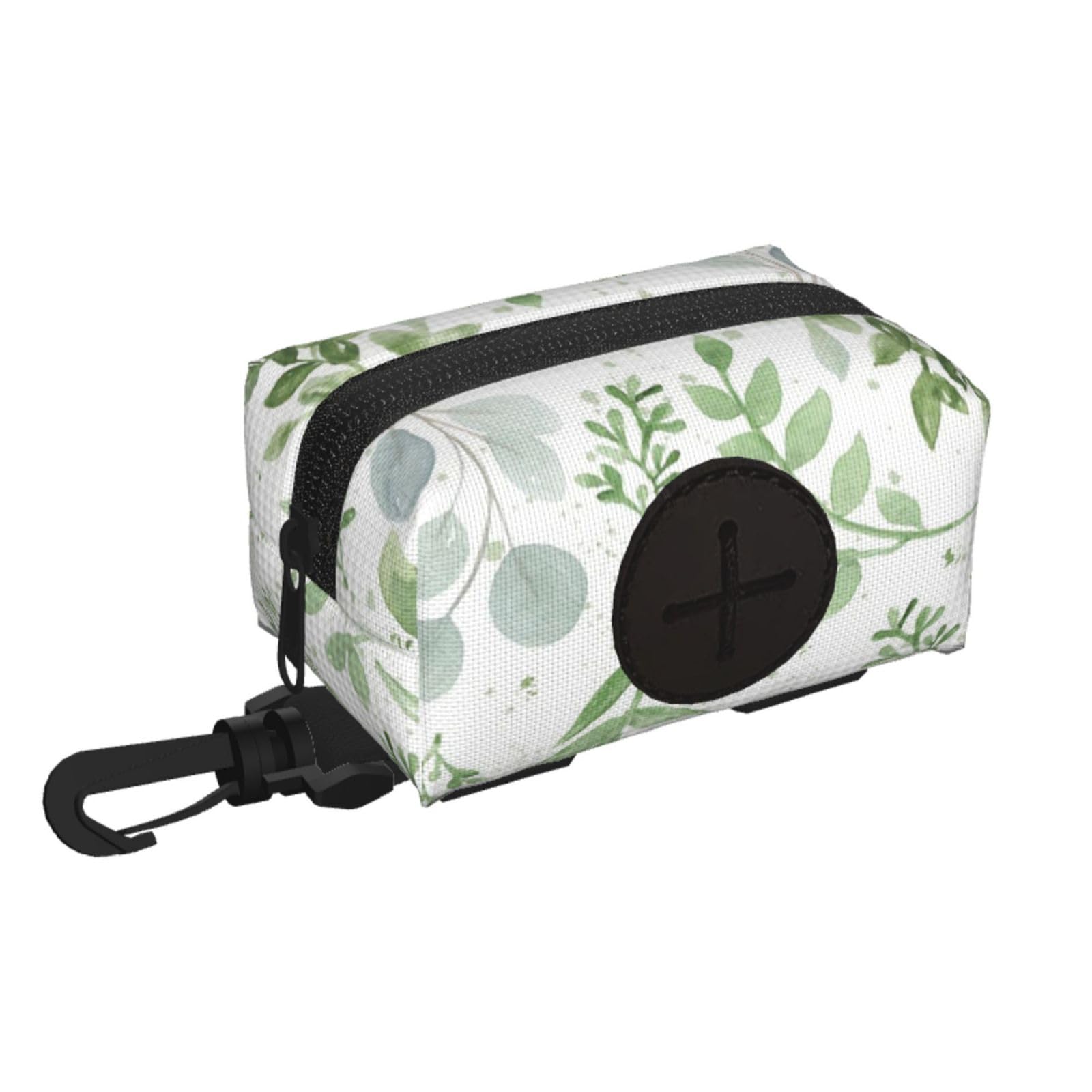 Inomak As Picture Sage Green Leaves,Poop Bags Holder Poop Waste Bag Dispenser Pet Supplies