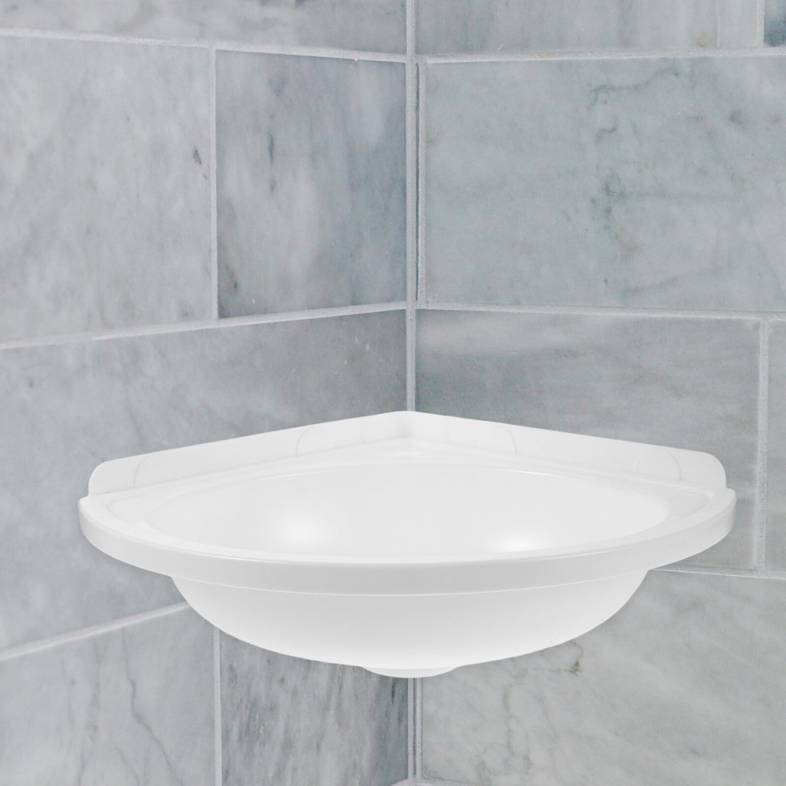 Gatuida Lavabo de Esquina Triangular Pequeño Blanco, Montado en Pared, Ligero Plástico, Adecuado para Baños Compactos y Espacios Reducidos