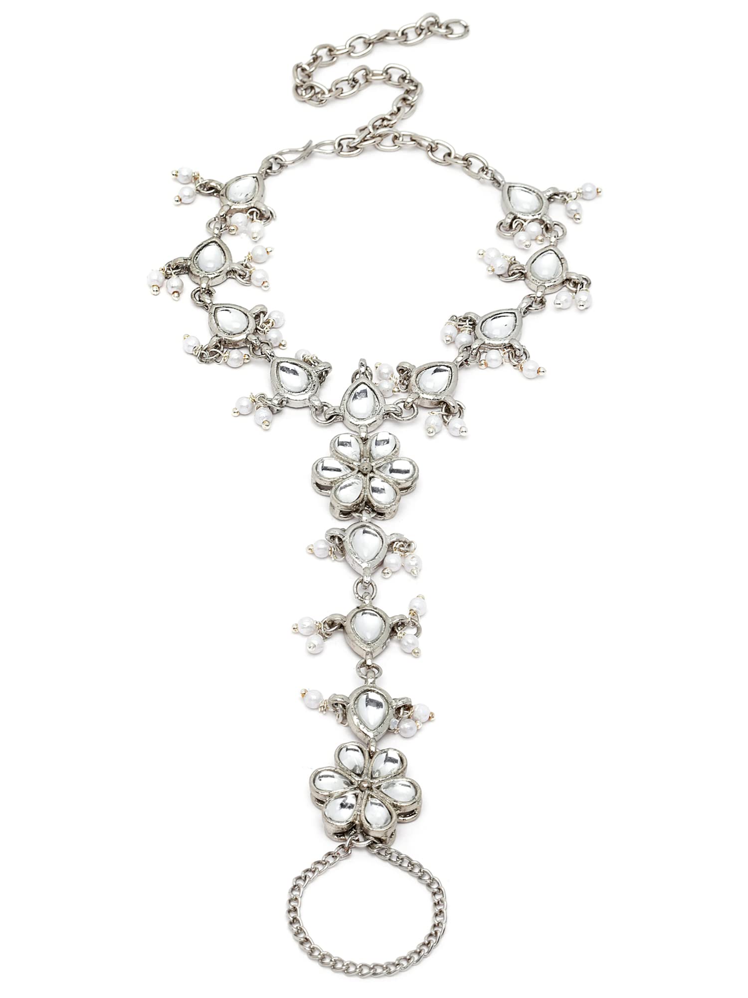 Karatcart Oxidised Silver Kundan Hathphool (B09XR7MCCZ) Amazon Price History, Amazon Price Tracker