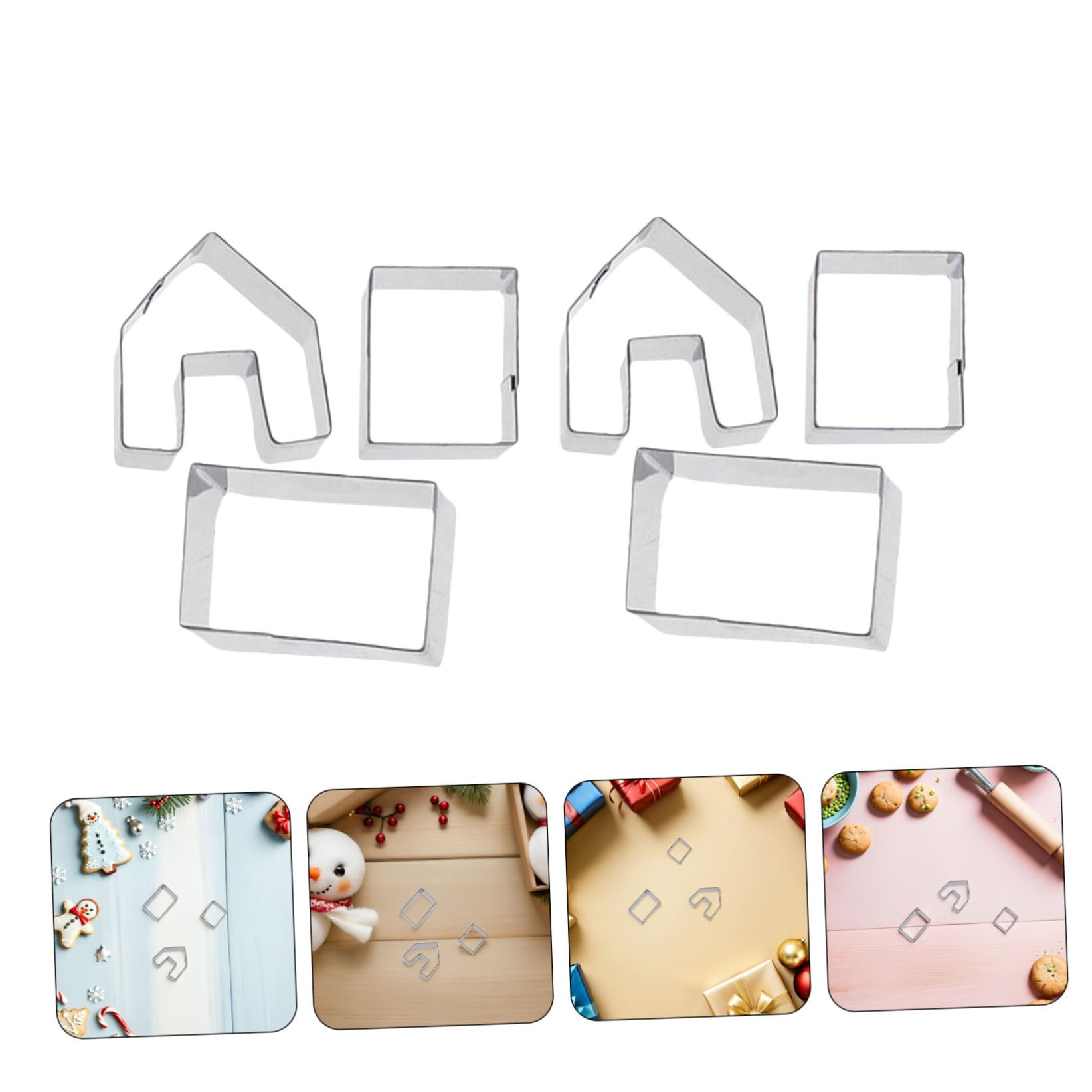 5 Juegos Molde para Pastel Mini Casa de Galletas Moldes para Galletas Navideñas de Jengibre para Hornear para Decoración de Fiestas