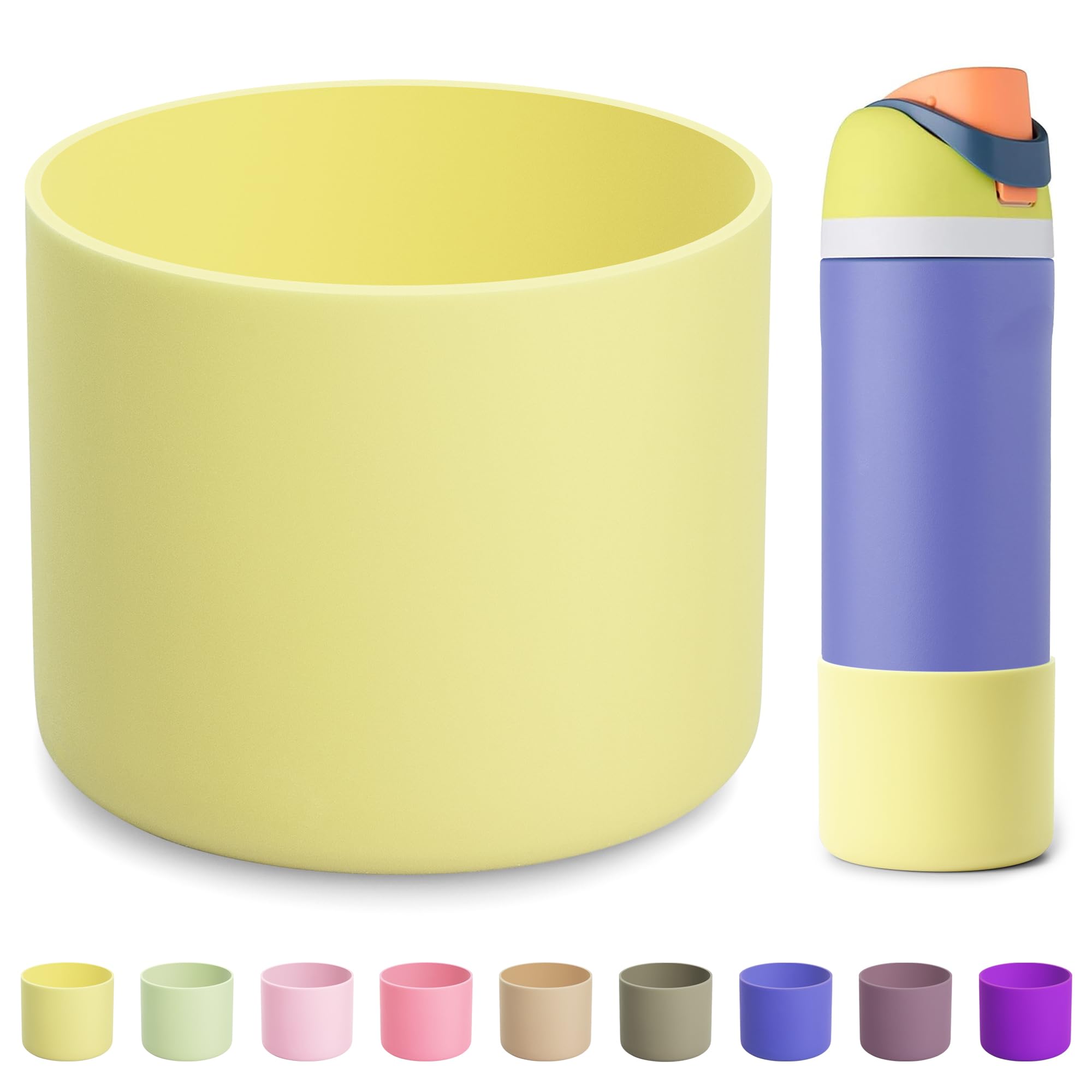 BUTRRRK Silicone Boot for Owala 24oz Water Bottles, Anti-Slip Protective Sleeve Bottom for Owala (Warm Yellow)