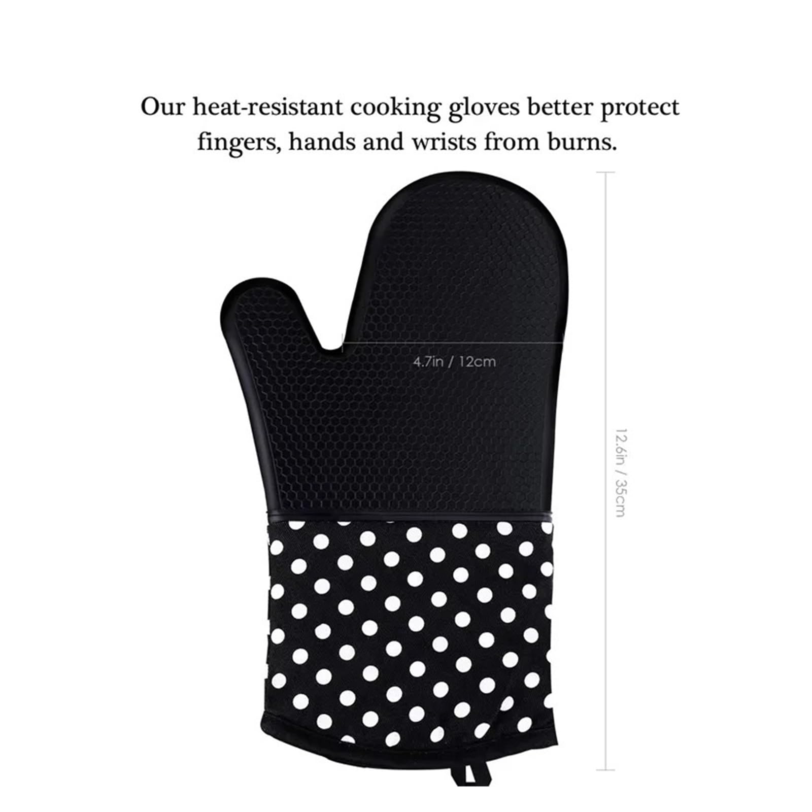 Juego de 2 Manoplas Silicona for Horno, Extra largas, Resistentes al Calor, for microondas y Barbacoa, hasta 300 °C