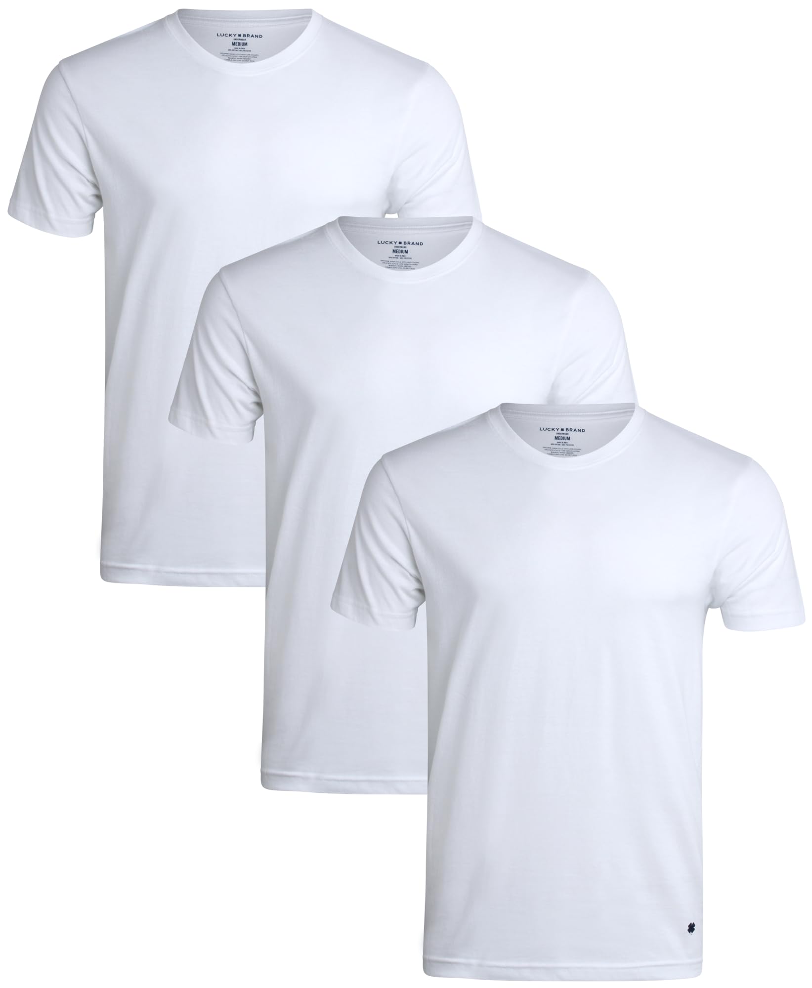 Lucky Brand Mens Undershirt - 3 Pack Slim Fit Short Sleeve Mens T-Shirts S-XL