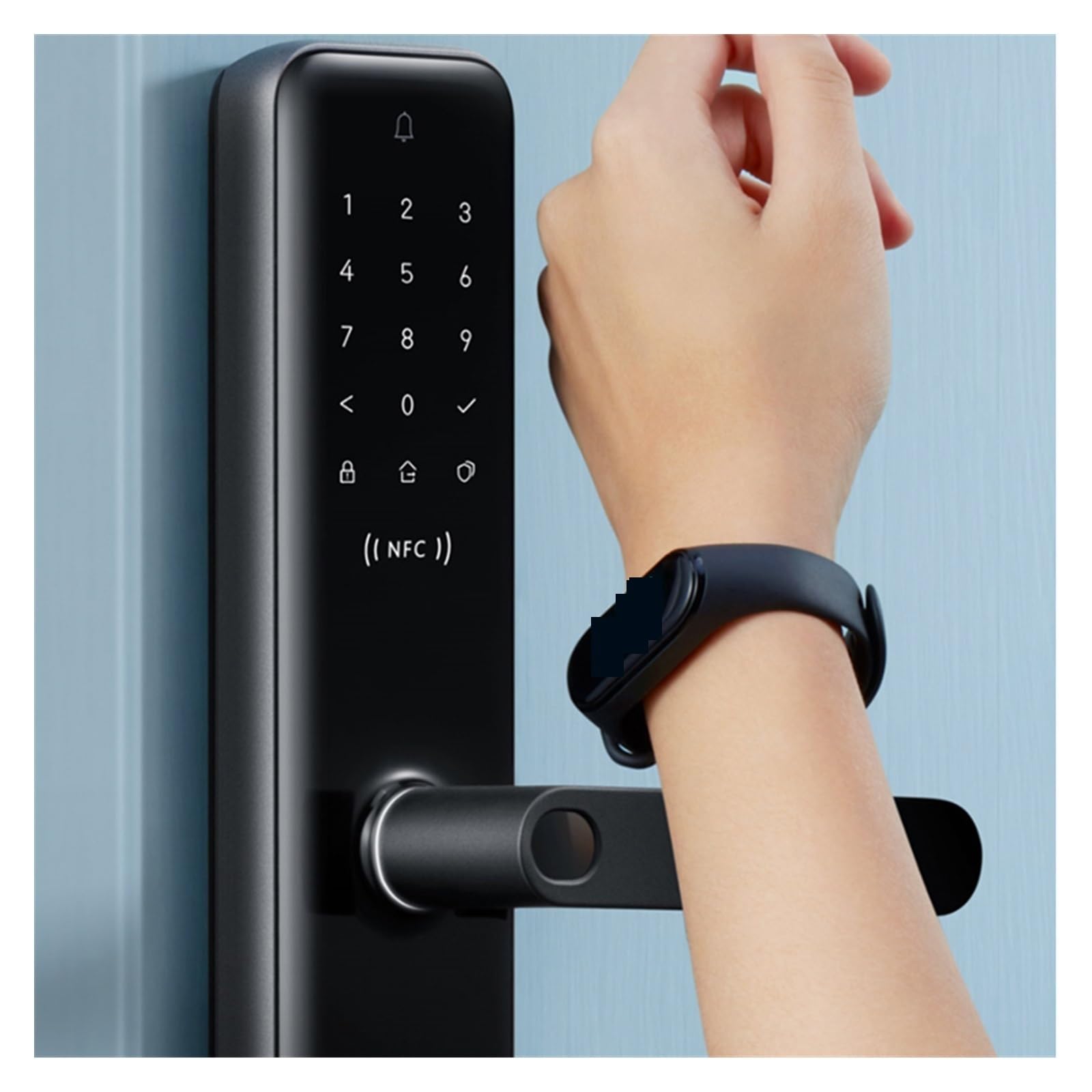 Serrure intelligente, Serrure De Porte Intelligente N200 : Déverrouillage Par Empreinte Digitale, Bluetooth, Mot Passe Et NFC, Compatible Avec La Sonnette. Fonctionne Parfaitement(N200 40-80mm NFC)