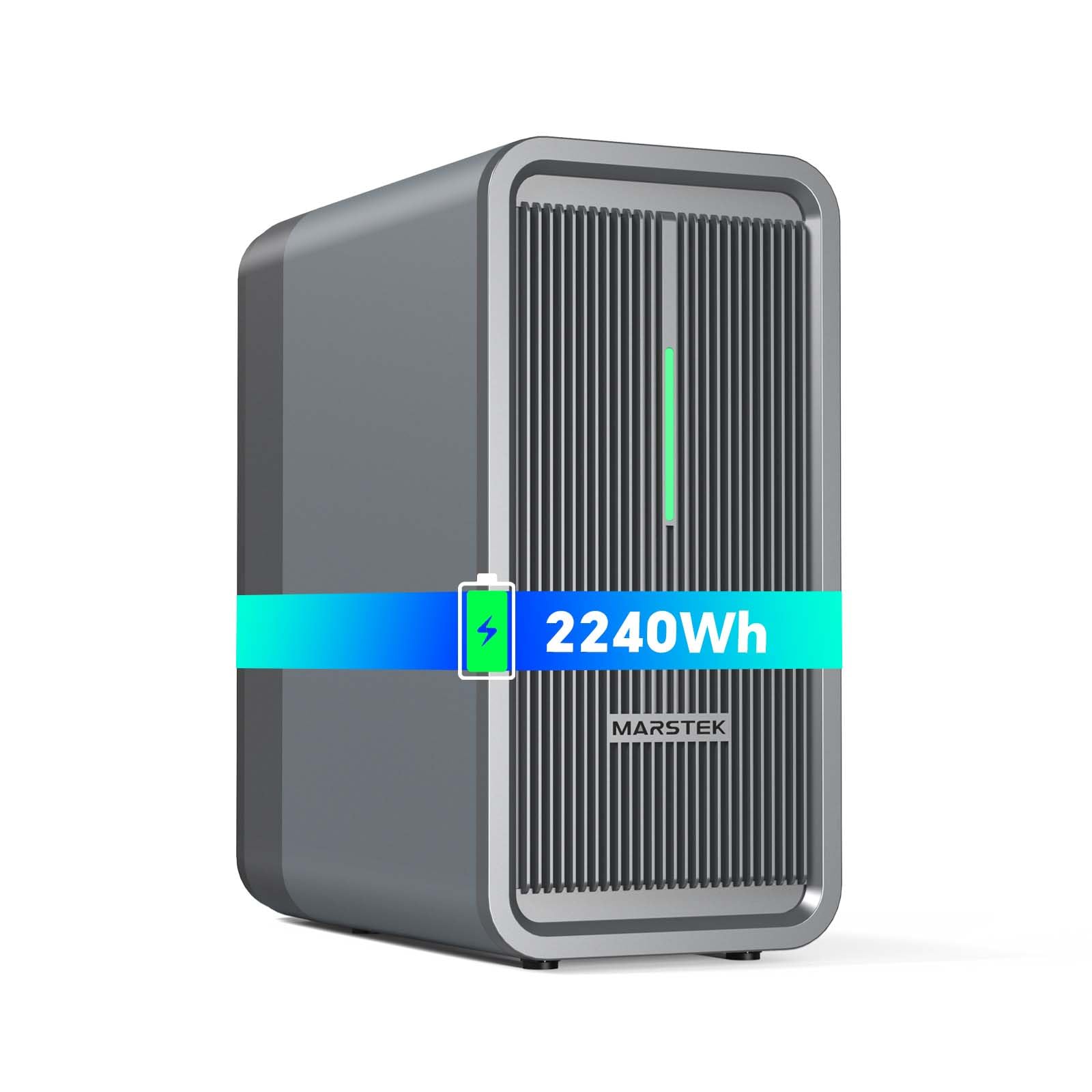 Marstek B2500 Balkonkraftwerk mit Speicher 2026 Updated,2240Wh LiFePO4 Akku,2 MPPT, 1600W PV-Eingang, 800W DC-Ausgang,Erweiterbar auf 8,96kWh, Plug & Play,0% MwSt