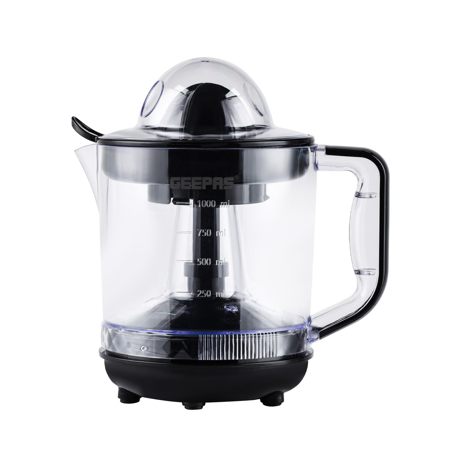 GEEPAS 25W Electric Citrus Juicer | Lemon Squeezer for Orange Lime Grapefruit | 1L Capacity Copper Motor with Bi-Direction Twist & Auto Start, BPA-Free Fresh Healthy Juice Daily Black (Renewed)