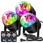 Disco Ball with Remote Strobe Light, DJ Party Lighting for Home Room Dance Birthday Halloween Karaoke Stocking Stuffers New Years Eve Christmas Parties Decorations(3PACK)