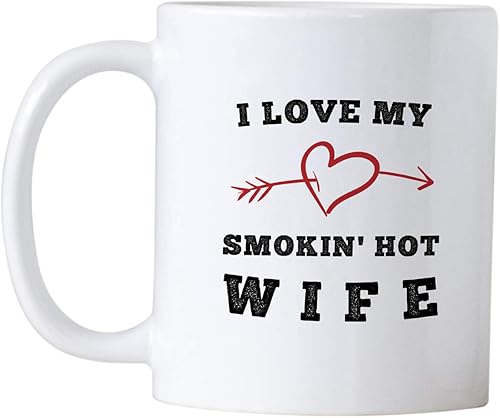 Miniatura 2 de Sexy Gift For Wife on Birthday or Valentines Day. I Love My Smokin Hot Wife. 11 oz Romantic Marriage Coffee Mug. Funny Gift Idea From Husband on