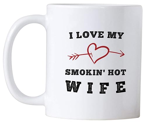 Miniatura 2 de Sexy Gift For Wife on Birthday or Valentines Day. I Love My Smokin Hot Wife. 11 oz Romantic Marriage Coffee Mug. Funny Gift Idea From Husband on