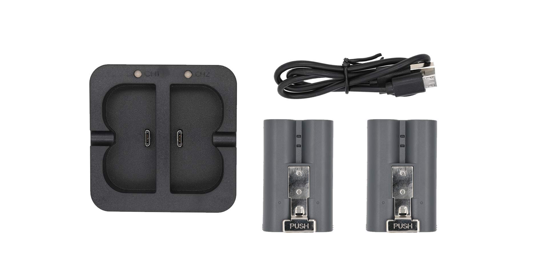 Teseko Charging Station and 2 Packs Rechargeable Lithium-Ion Battery, Compatible with Ring, for Video Doorbell 2 Doorbell 3 and Spotlight Cam Battery 6040mAh