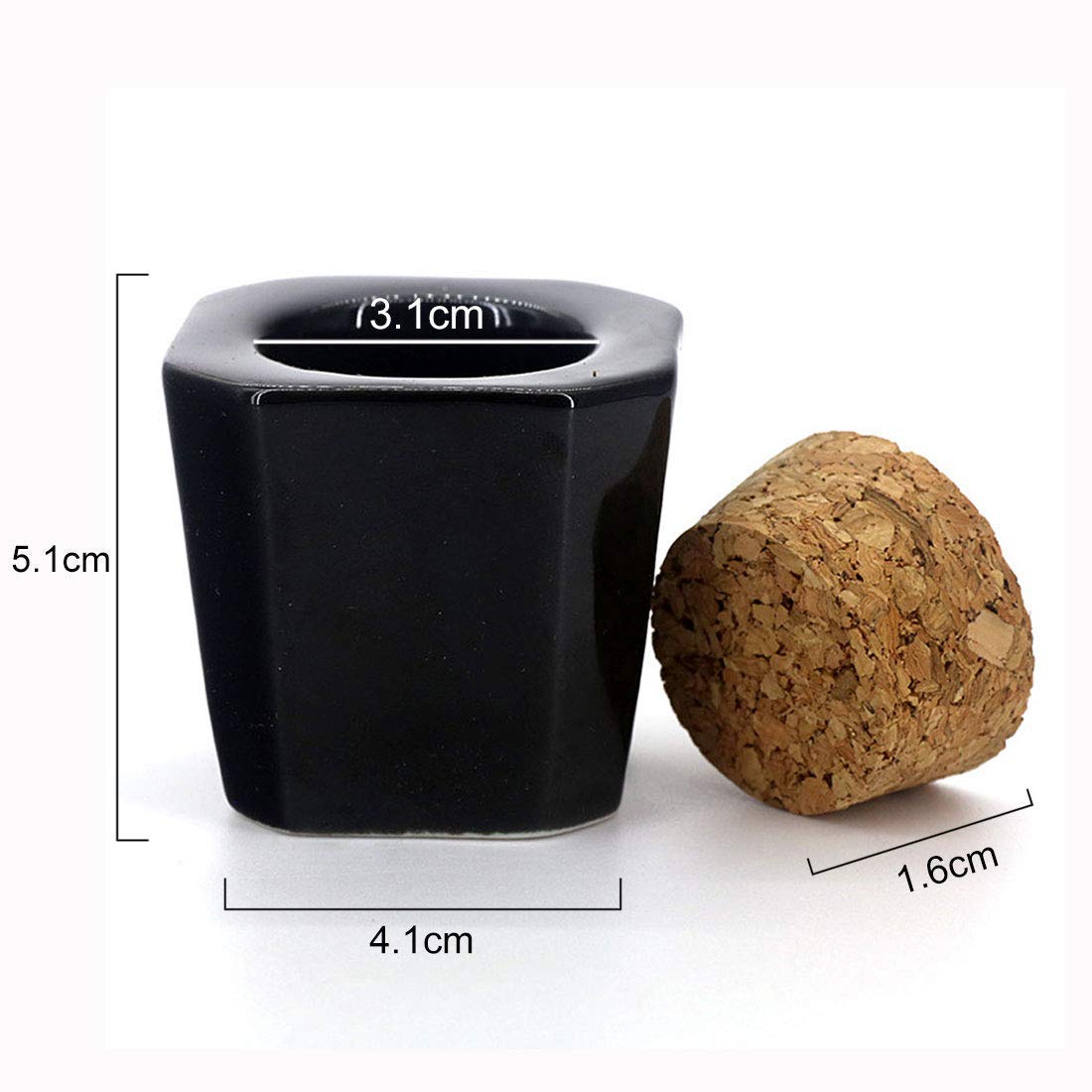 Uposao 1 Piece Porcelain Dappen Dish for Nail Art with Lid, Manicure Ceramic Cork Cups Nail Art Acrylic Liquid Powder Dappen Dish Liquid Powder Container Beauty Accessories Styling Tool - Image 2