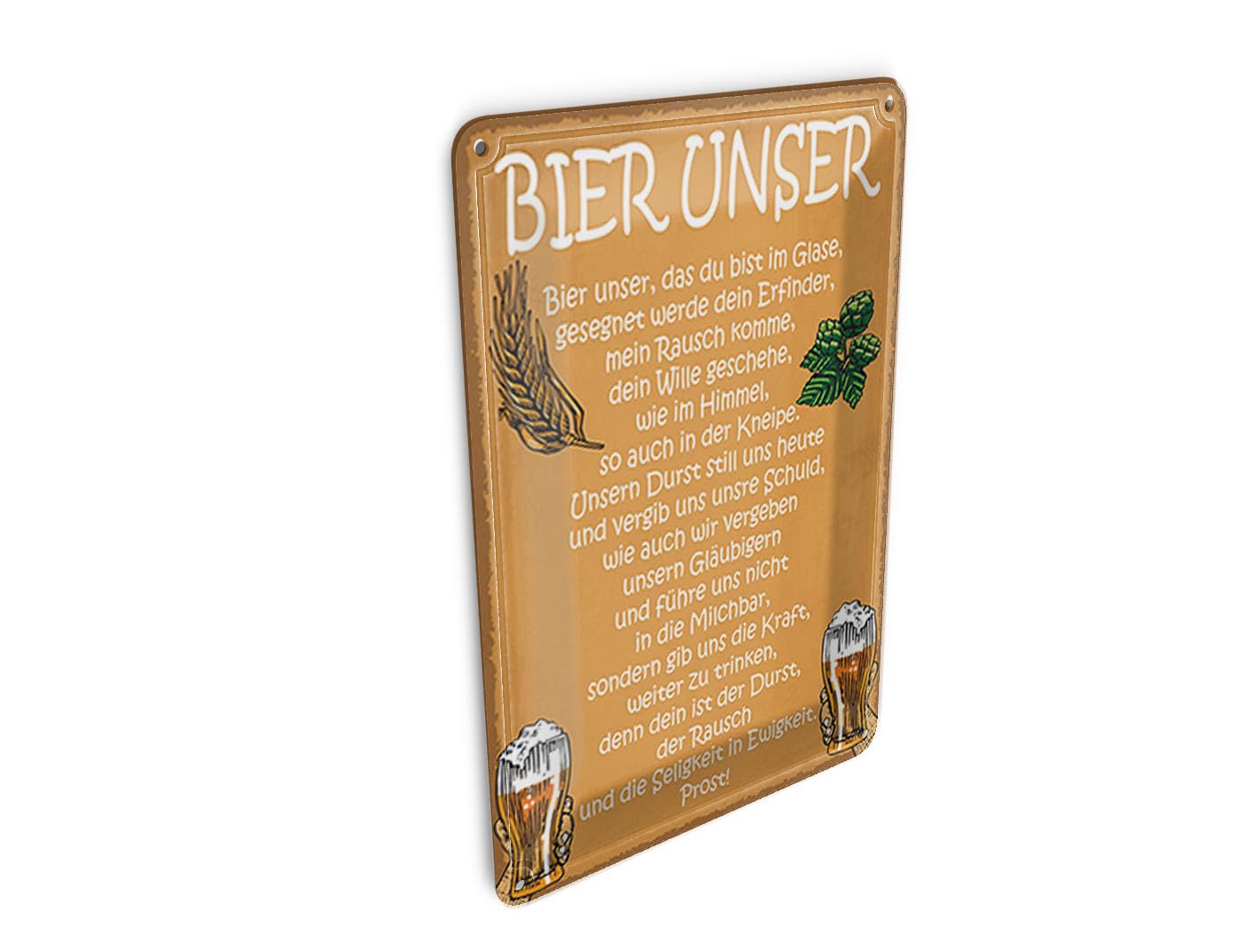 Femer Girls Multicoloured Tin Postcard Saying 10 X 14 Cm Beer Unser In Ewigkeit Cheers Decorative Sign