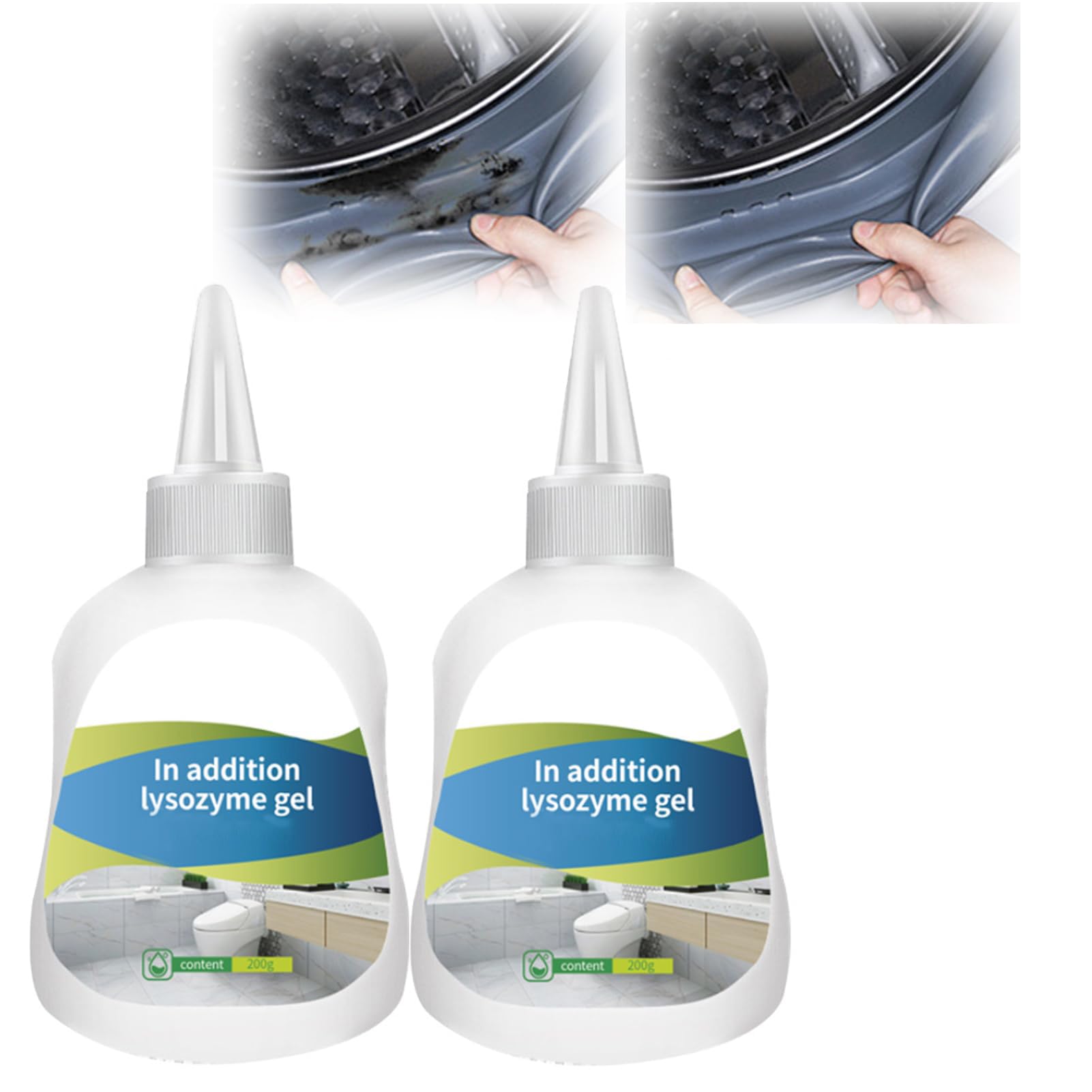 Azonee Mould Remover Gel, 400g Deep Mold Remover Gel Large Capacity Mould And Mildew Cleaner Gel With Brush For Household Washing Machine Bathroom Tile Kitchen Stains Sinks Cleaning