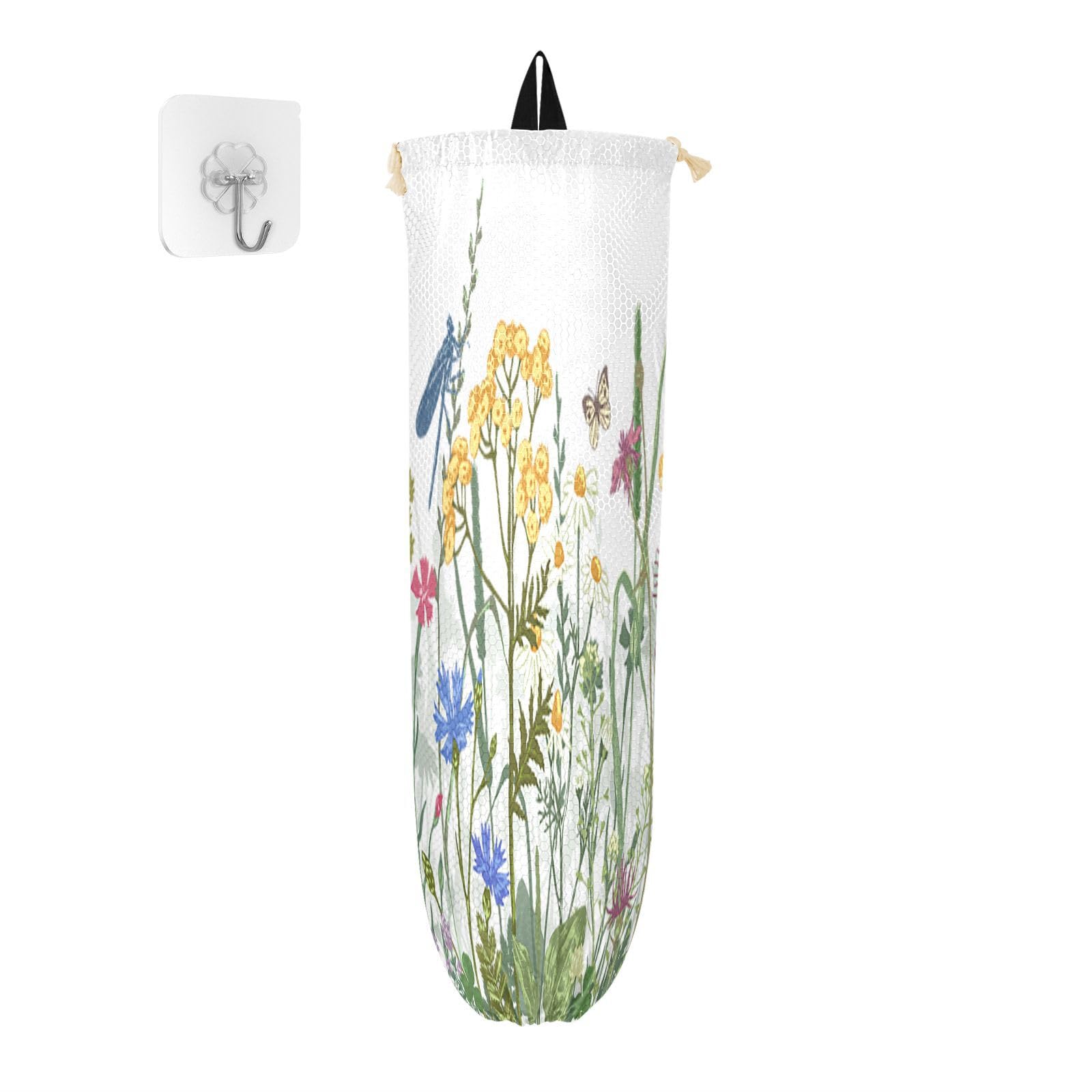 Supporto per sacchetti di plastica da appendere erbe colorate fiori borsa della spesa organizzatore cucina primavera estate foglie sacchetto di plastica stoccaggio spazzatura shopping bag sacchetti