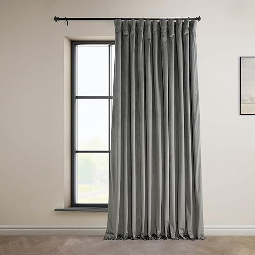 HPD Half Price Drapes VPYC-SBO161213-96-DW, cortina opaca extra ancha con aislamiento térmico para ventana, 100 x 96 pulgadas, para dormitorio y disponible en Yaxa Peru