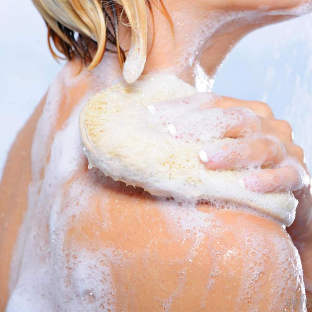 Coimoon - Set di 4 scrubber esfolianti naturali da bagno con setole di sisal, guanti, luffa, viso e corpo, spugnetta per viso e corpo, pietra pomice, esfoliante per la schiena (confezione da 4)
