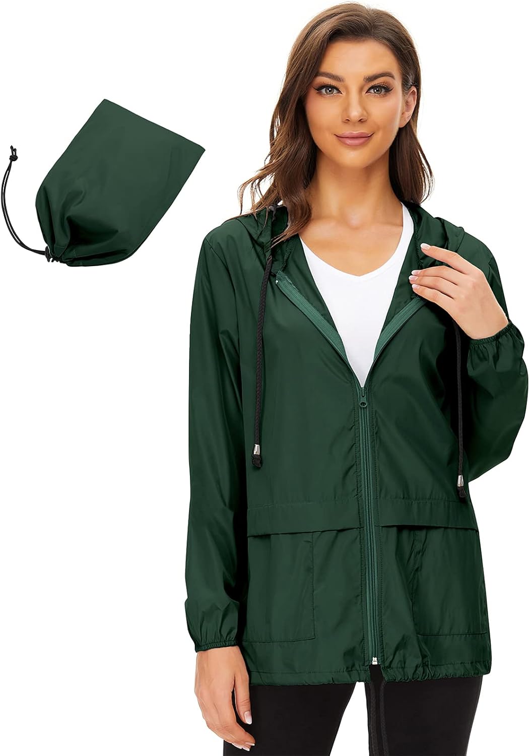 Century Star Packable Rain Jackets for Women Waterproof Lightweight Raincoat with Hood Windbreaker Jacket Women Rain Coats - Image 3