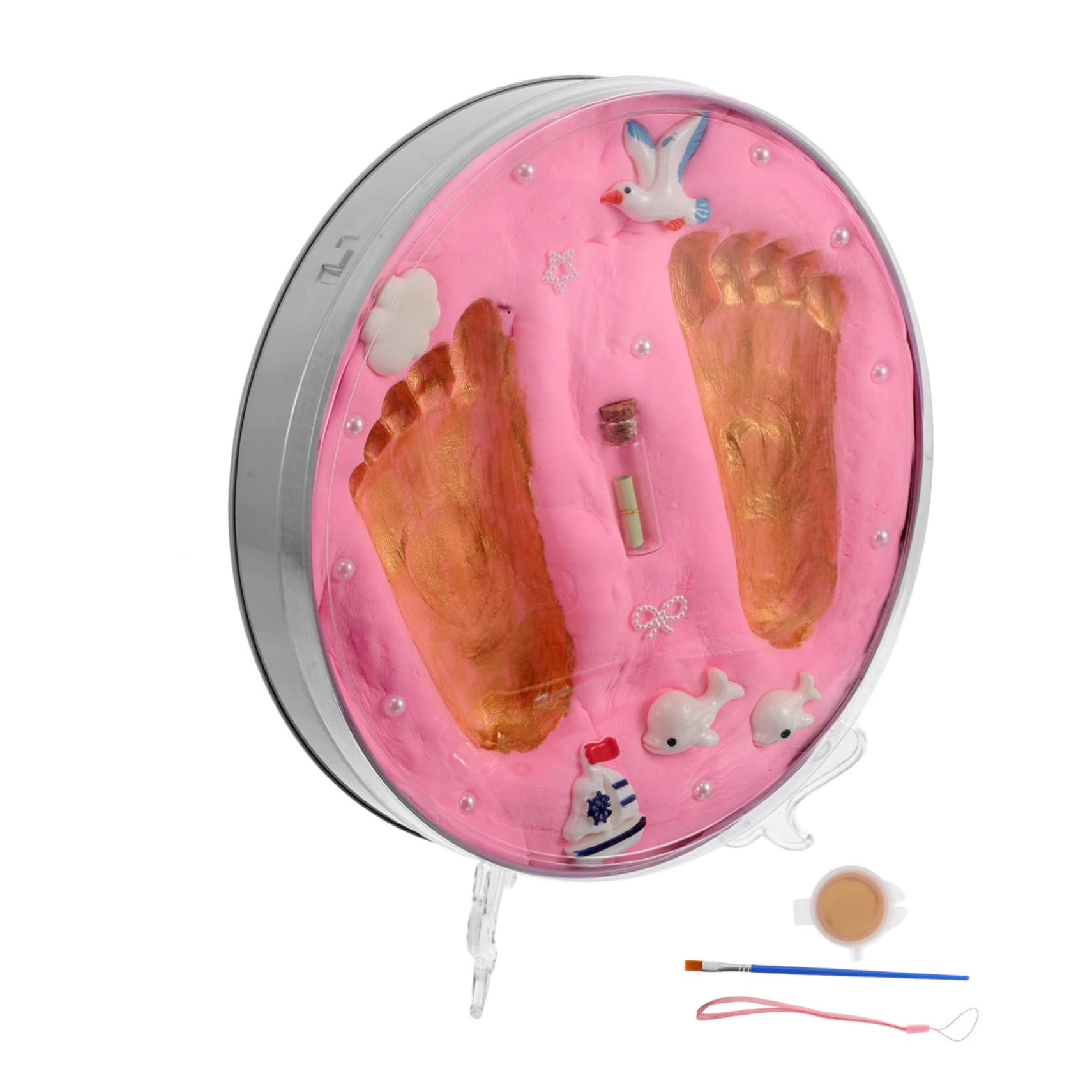 BESTonZON Kit D'empreintes de Pieds Et de Mains pour Garçons Et Filles Ensemble D'empreintes de Pieds Et de Mains Cadre Souvenir pour Bébé en Argile pour Des Souvenirs