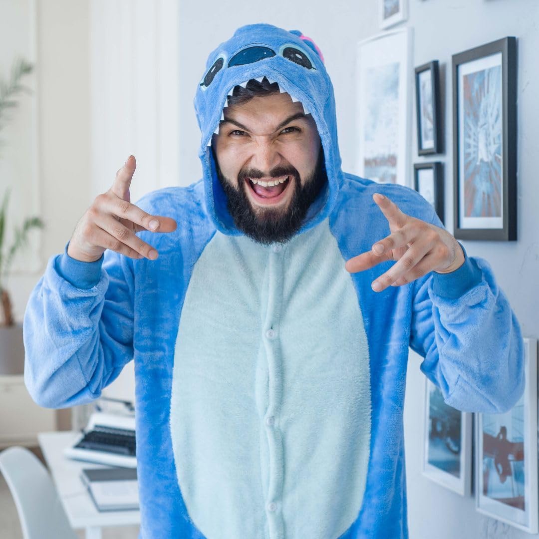 Onesie Costume Adulto Peluche Kigurumi Pigiama Unisex Costume Animale Taglia S-XL
