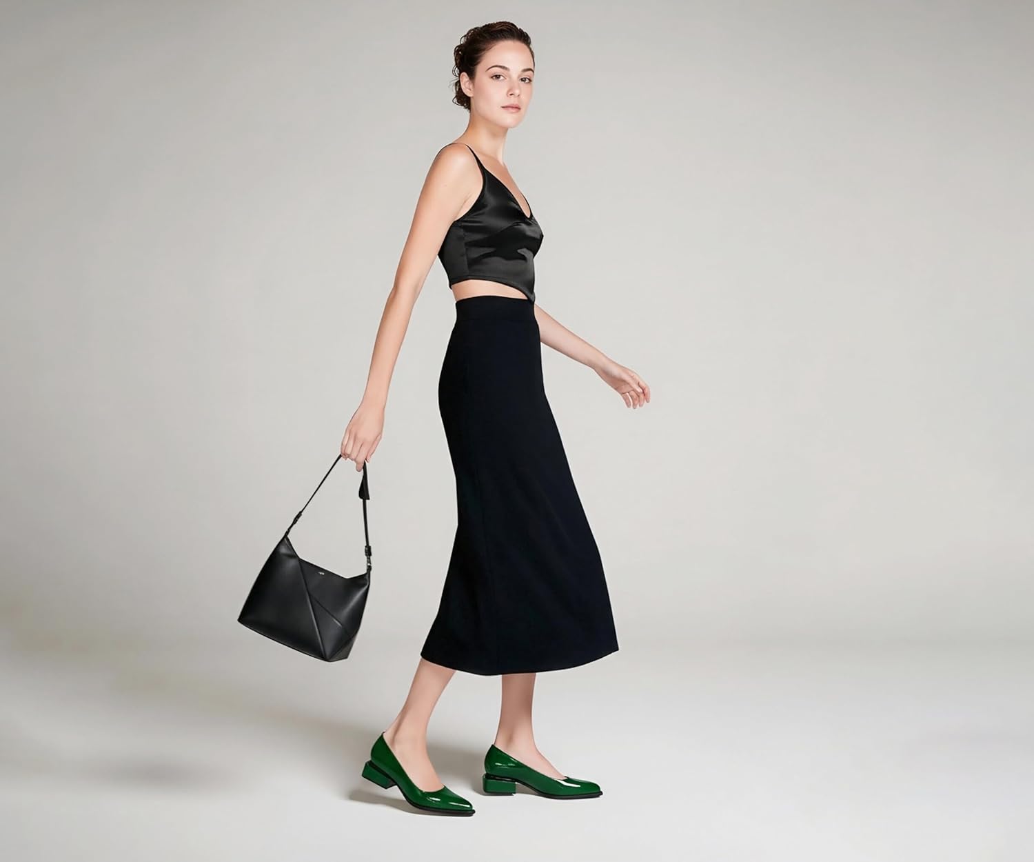 Womens Dress Shoes Low Heel Faux Patent Leather Shoes for Women Dressy Casual Comfortable Green Dress Shoes for Women 6.5M - Image 3