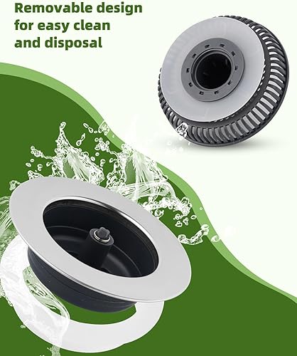 Miniatura 2 de Tapón universal para fregadero de cocina, tapón de fregadero de cocina desplegable 3 en 1 con carcasa envuelta de acero inoxidable cromado para