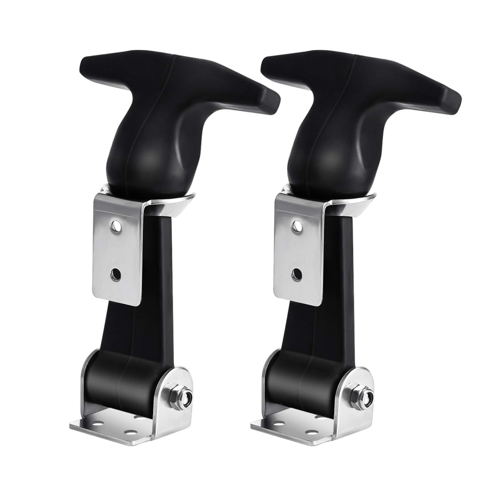FAVOMOTO 2pcs Stainless Steel Latches for t Handle Latch Flexible Draw with Rubber Handle for Tool Box Truck Hood