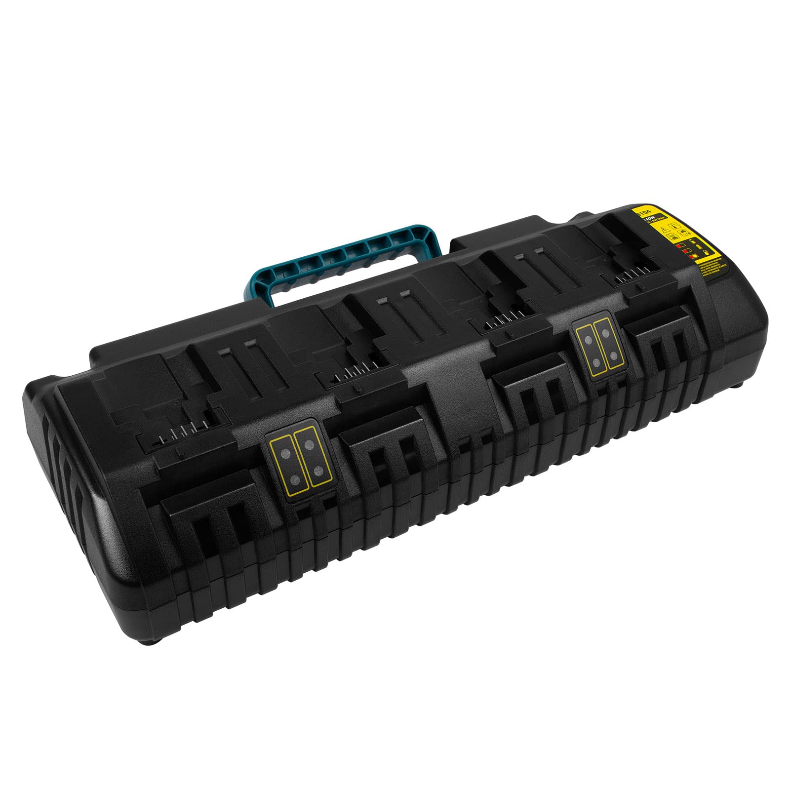 Cargador de batería de 4 Puertos Compatible con Dewalt 18 V XR DCB104, ASUNCELL 3A 12V-20V MAX Li-Ion Cargador rápido Compatible con Dewalt DCB batería (con 2 Puertos USB 2,1A)