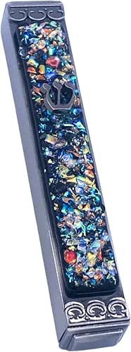 Sparkling Art Glass Mezuzah - 3.5 Inch - Easy Mount