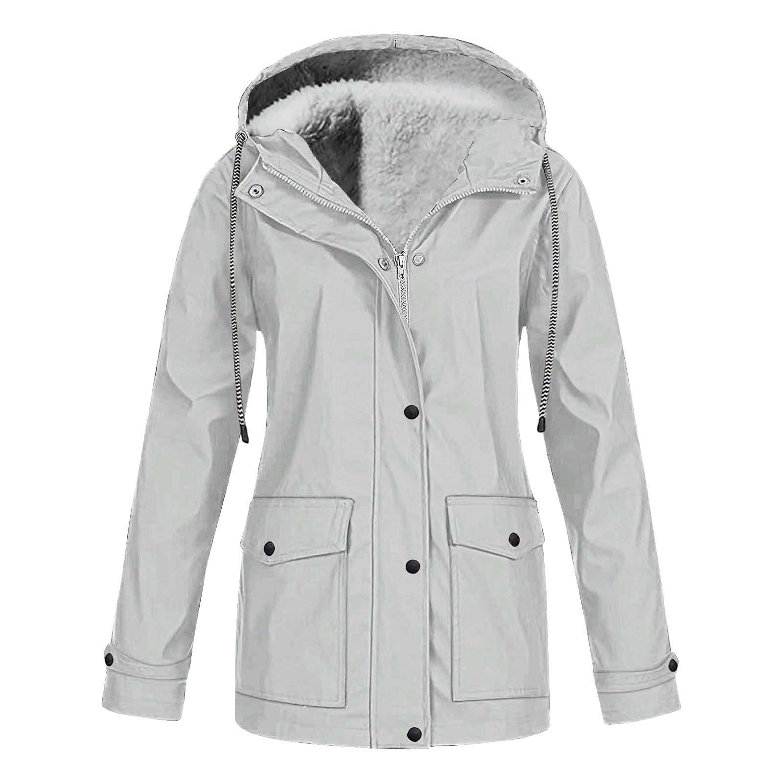Chaqueta De Lluvia Felpa Para Mujer, Con Cremallera, Sudaderas Informales, Chaquetas Cortavientos, Abrigo Manga Larga, Viaje Mujer Largas Chubasquero Casual Nieve Deportivas Impermeable