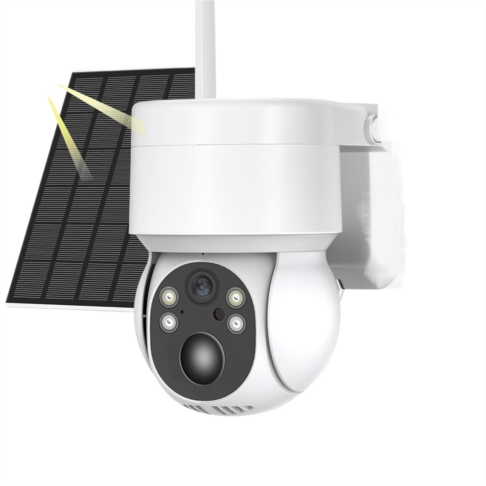 Camera Surveillance, Caméra solaire détection humaine panneau solaire Recharge batterie caméra IP couleur Vision nocturne caméras de sécurité vidéo CCTV extérieures ,Sécurité, Antivol(128GB Card)