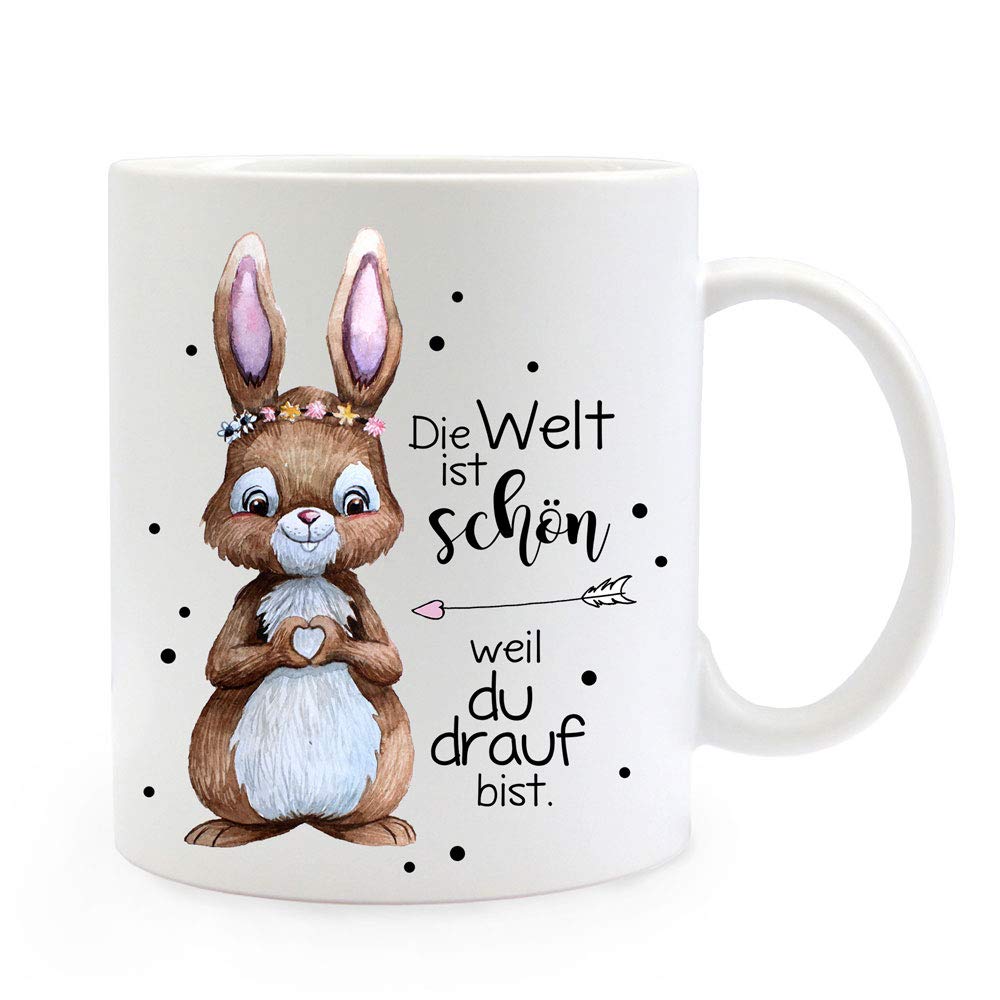 Ilka Parey Tasse Mit Hase & Spruch 'Kopf Hoch Sterne Sehen' - Weiß, 0,82 L, Spülmaschinenfest