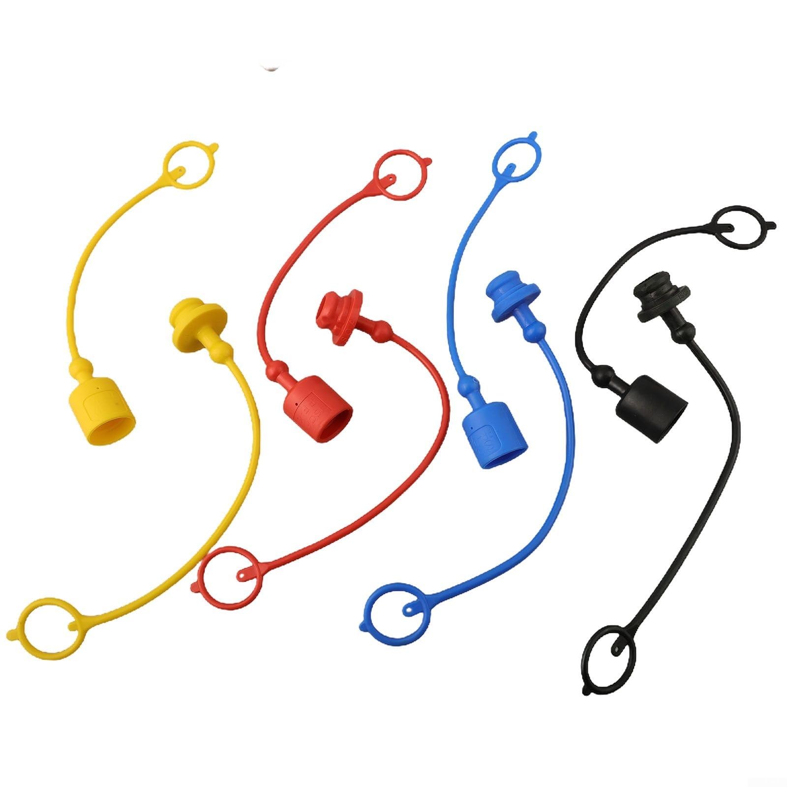Produktbild von Oniissy Staubschutz-Gummiabdeckung Für Kompaktlader – 4 Sets Für Flache Hydraulik-Schnellkupplungen (1/4") – Rot – Wetterfest & Langlebig