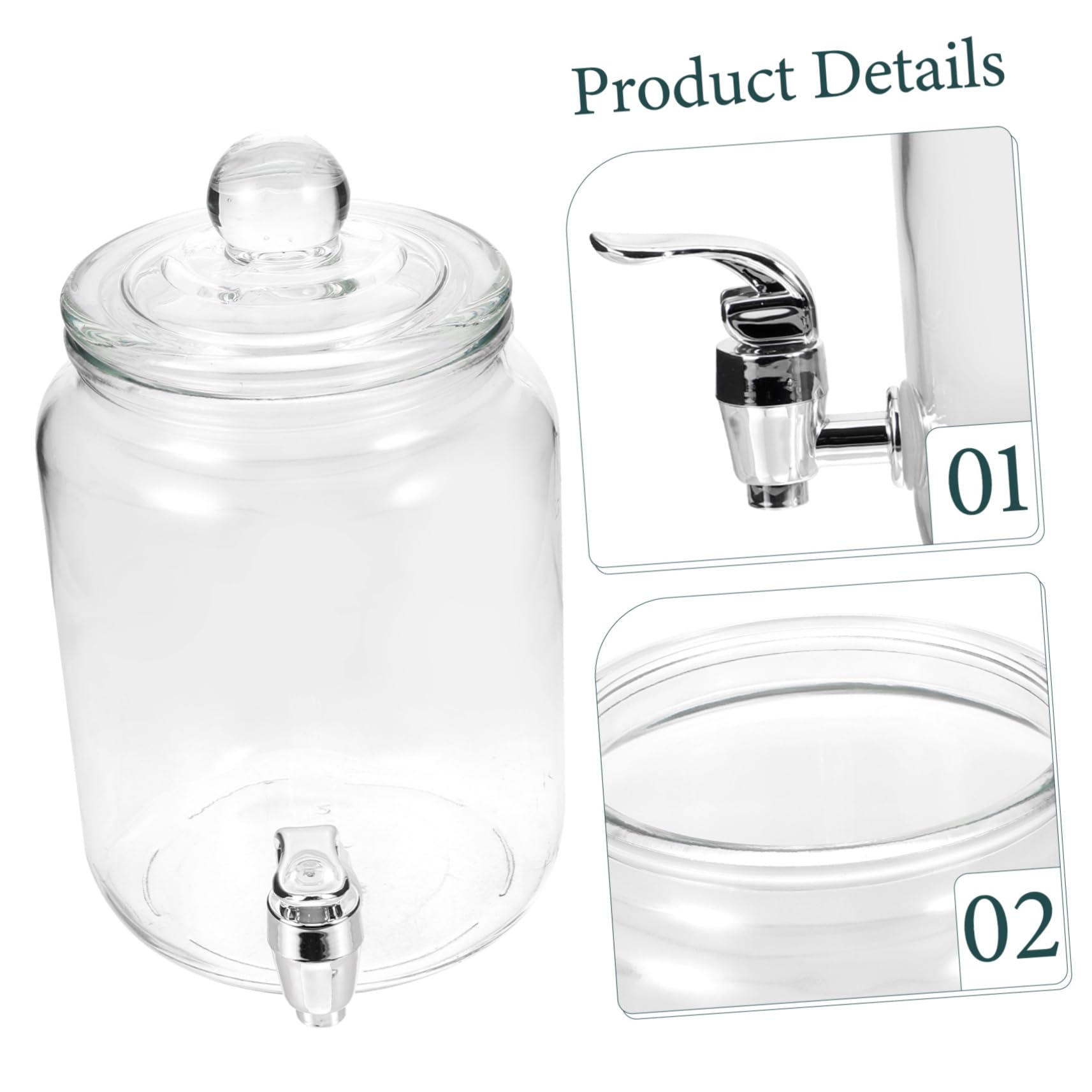 Distributeur de Boissons pour Conserver Jus et Vin avec Robinet en Verre Design Clair et Pratique Bocal à Vin Scellé Facilement