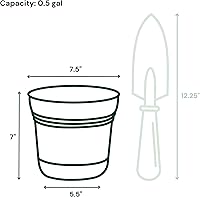 Vista 4 de Bloem Saturn 7" Bermuda Teal Round Resin Planter Pot with Snap-in Saucer for Indoor and Outdoor Gardening