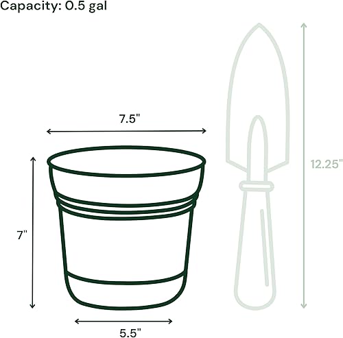 Vista 4 de Bloem Saturn 7" Bermuda Teal Round Resin Planter Pot with Snap-in Saucer for Indoor and Outdoor Gardening