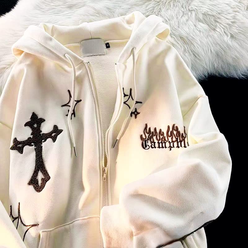 Buy Gothic Embroidery Hoodies Women Retro Harajuku Hip Hop Jacket  