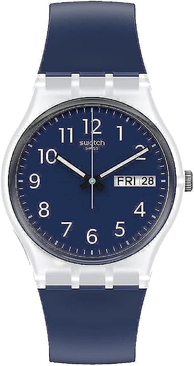 Swatch Gent Standard Quartz bio-sourced Material Strap, Blue, 16 Casual Watch (Model: GE725)
