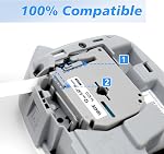 6-Pack Compatible pour Frère M-K231s Touche blanche P M 12mm Ruban d'étiquette 1/2" MK231 M231 M-K231 MK-231 12mm 0.47" Noir sur ruban blanc pour PT-M95 PT-90 PT-65 PT-80 PT-85 PT-70 Recharges de fabricant d'étiquettes