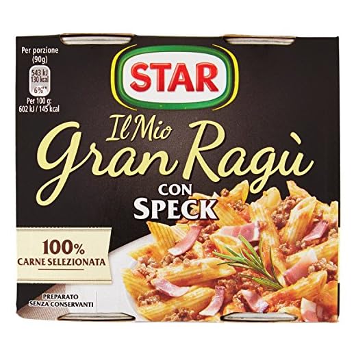 STAR Il Mio GranRagù con Speck, 2 x 180g, ragù tradizionale, 100% carne italiana controllata, con speak affumicato naturalmente. Senza conservanti e senza glutine