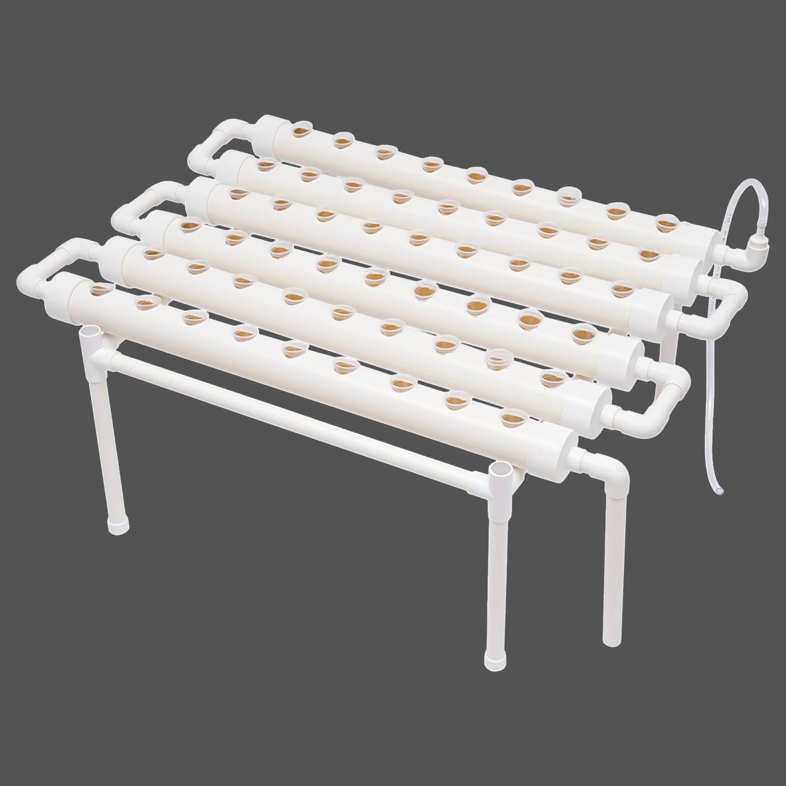 Kit de cultivo hidropónico de 1 capa con 54 plantas, sistemas de cultivo de plantas sin tierra de PVC con bomba de agua, juegos de cultivo hidropónico para el cultivo de verduras y frutas en balcones,