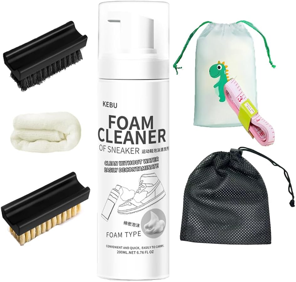 Premium Sneaker Cleaning Kit - Foam Cleaner, Dual Brushes For Deep Cleaning, Microfiber Towel - Ultimate Shoe Care Set For Sneakers, Trainers, And Casual Shoes, Black, Shoe Care Kit