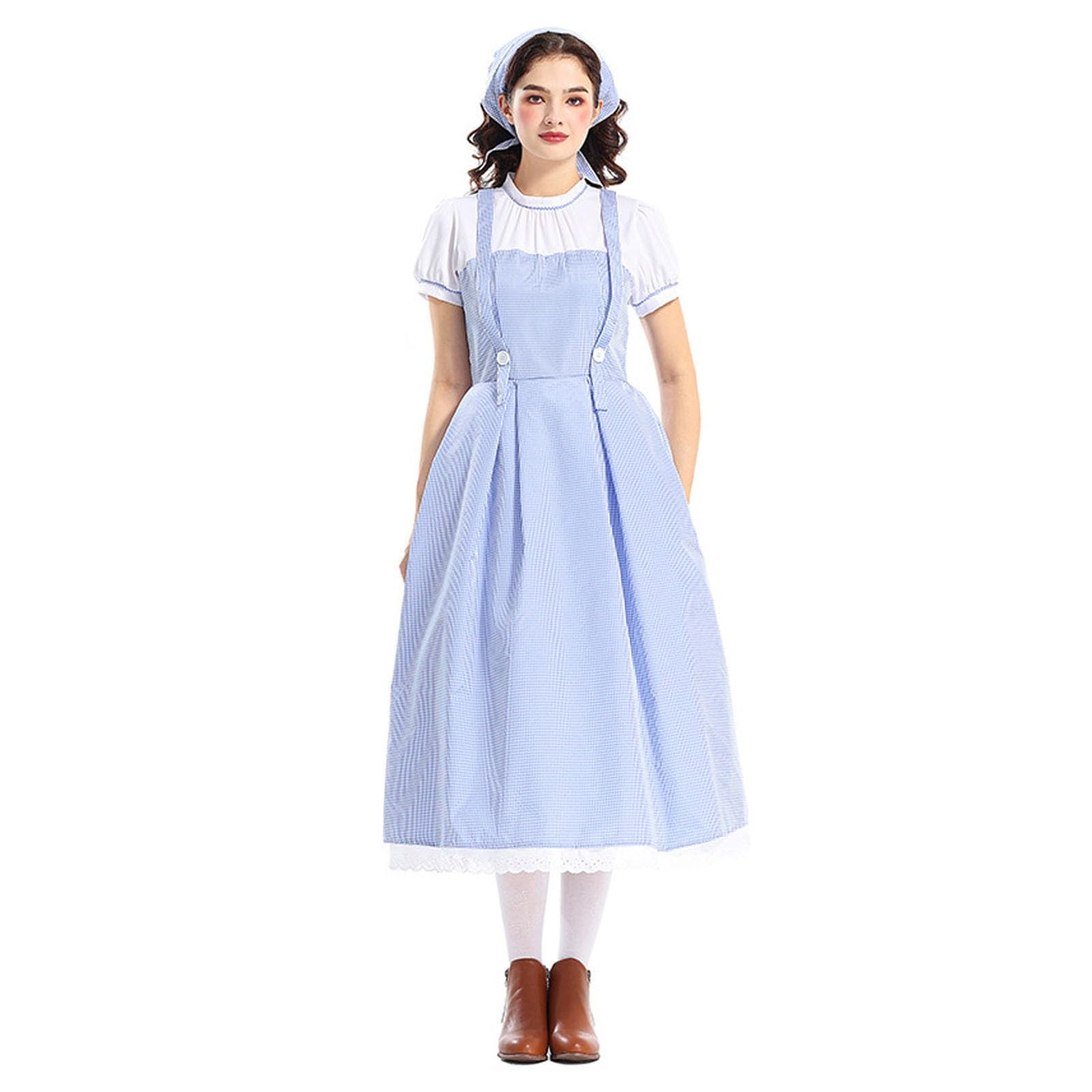Generisch 2026 Elegantes Cosplay-Kleid im Gothic-Stil mit Karomuster kurzen Ärmeln ideal für Heimparty Halloween Anime-Convention edlemode für Damen