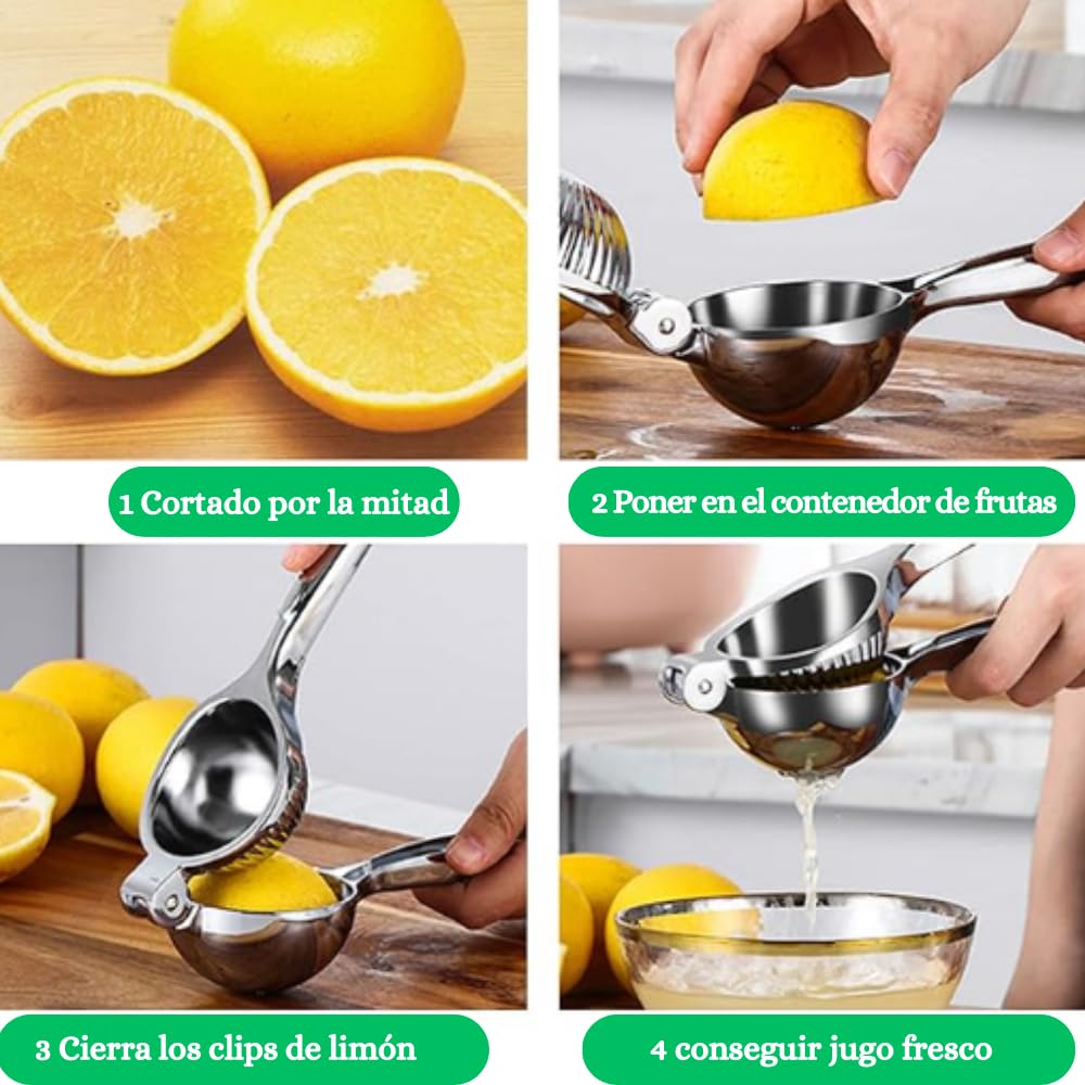 HOMEGLOW · Exprimidor de Limón Manual de Acero Inoxidable Grande · Prensa Cítricos para Limones y Limas · Resistente Ergonómico para Cocina Doméstica y Profesional — view 3