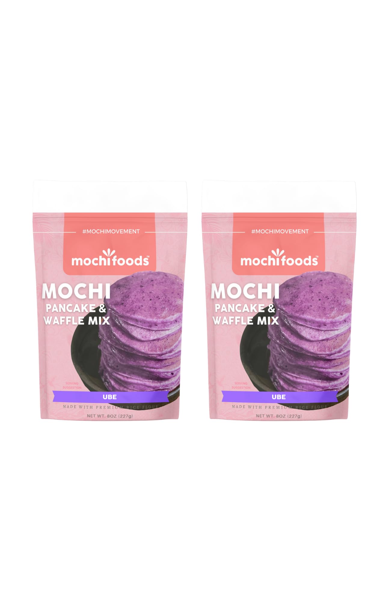 Mochi Foods Ube Mochi Pancake and Waffle Mix, 8 oz, Pack of 2