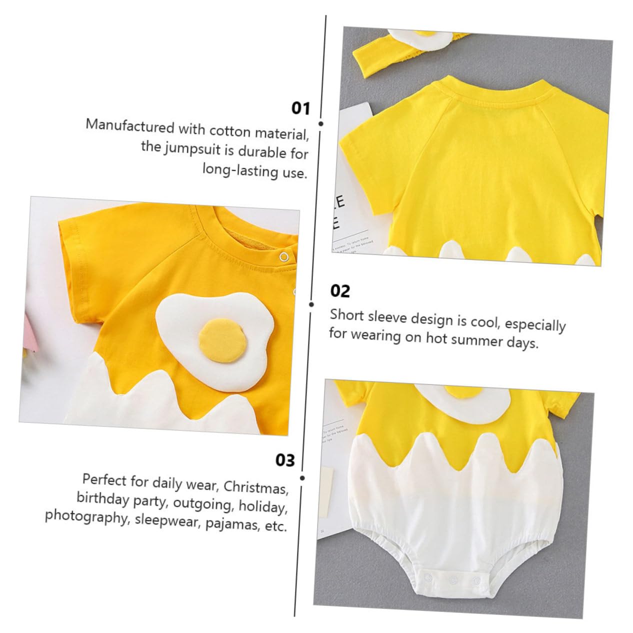 BESTYASH Mameluco Del Bebé Del Huevo Lana Saltador Cosas De Bebe Para Recien Nacido Traje De Niña De Halloween Pequeño Mono Chico Traje De Sesión De Fotos De Niña Yellow Algodón