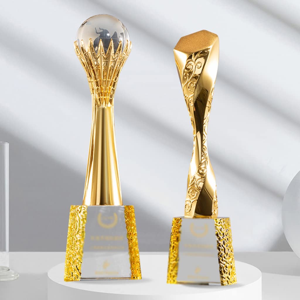 Pokale, Medaillen Auszeichnungen Goldmetallische Kristalltrophäe Meistertrophäe des Sportwettbewerbs Gravur Trophäe International Sports League Film Festival Award Trophäe Pokale
