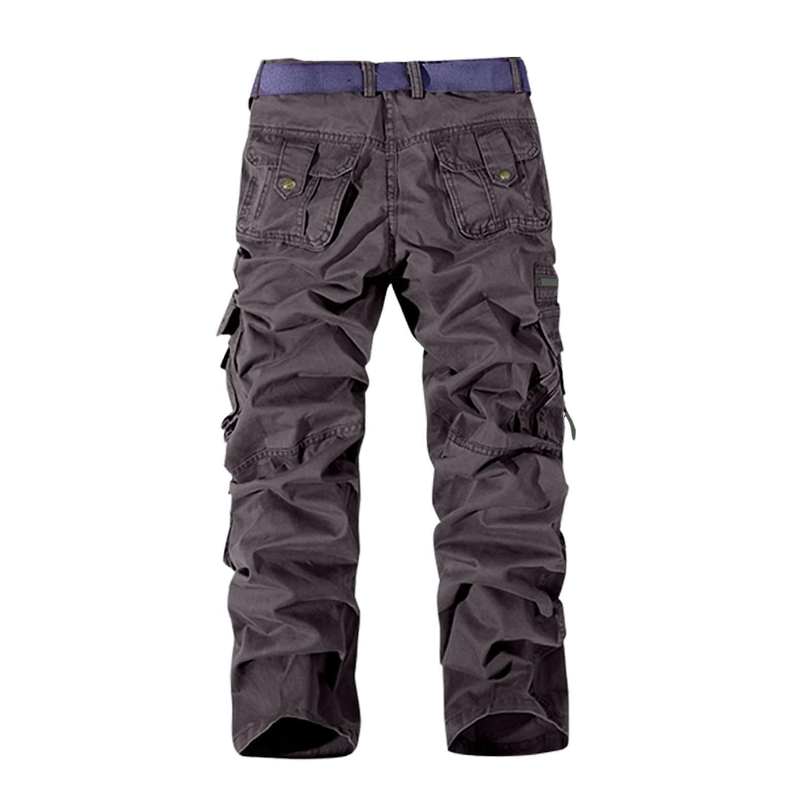 Herren Hose Einfarbige Cargohose Baumwolle Arbeitshose Lässig Sommerhose große Größen Fitnesshose Freizeithose Sommer Funktionshose Elastischer Bund Cargohosen mit Taschen für Alltag