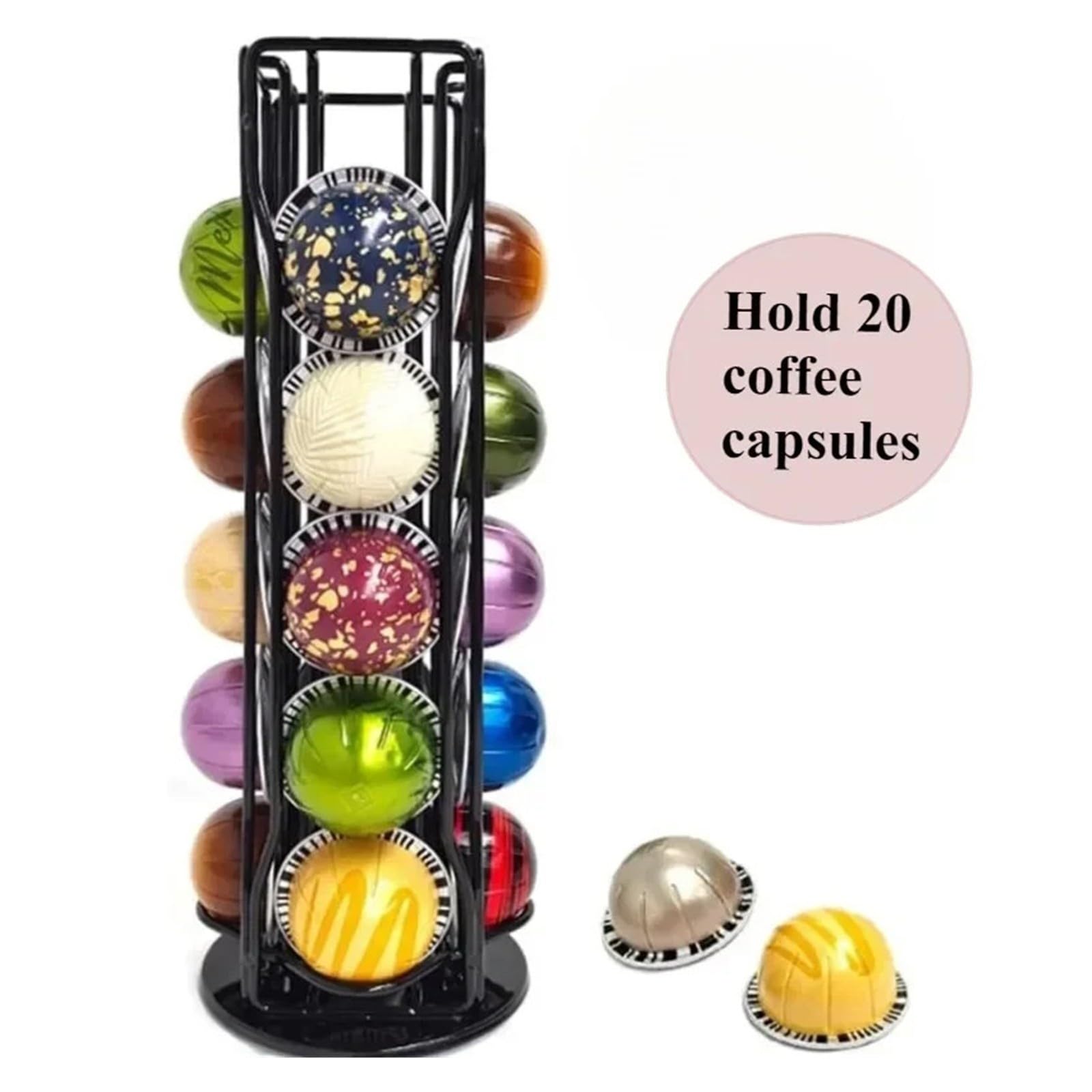 Porta Capsule Caffè, Compatibile con Vertuo, Metallo