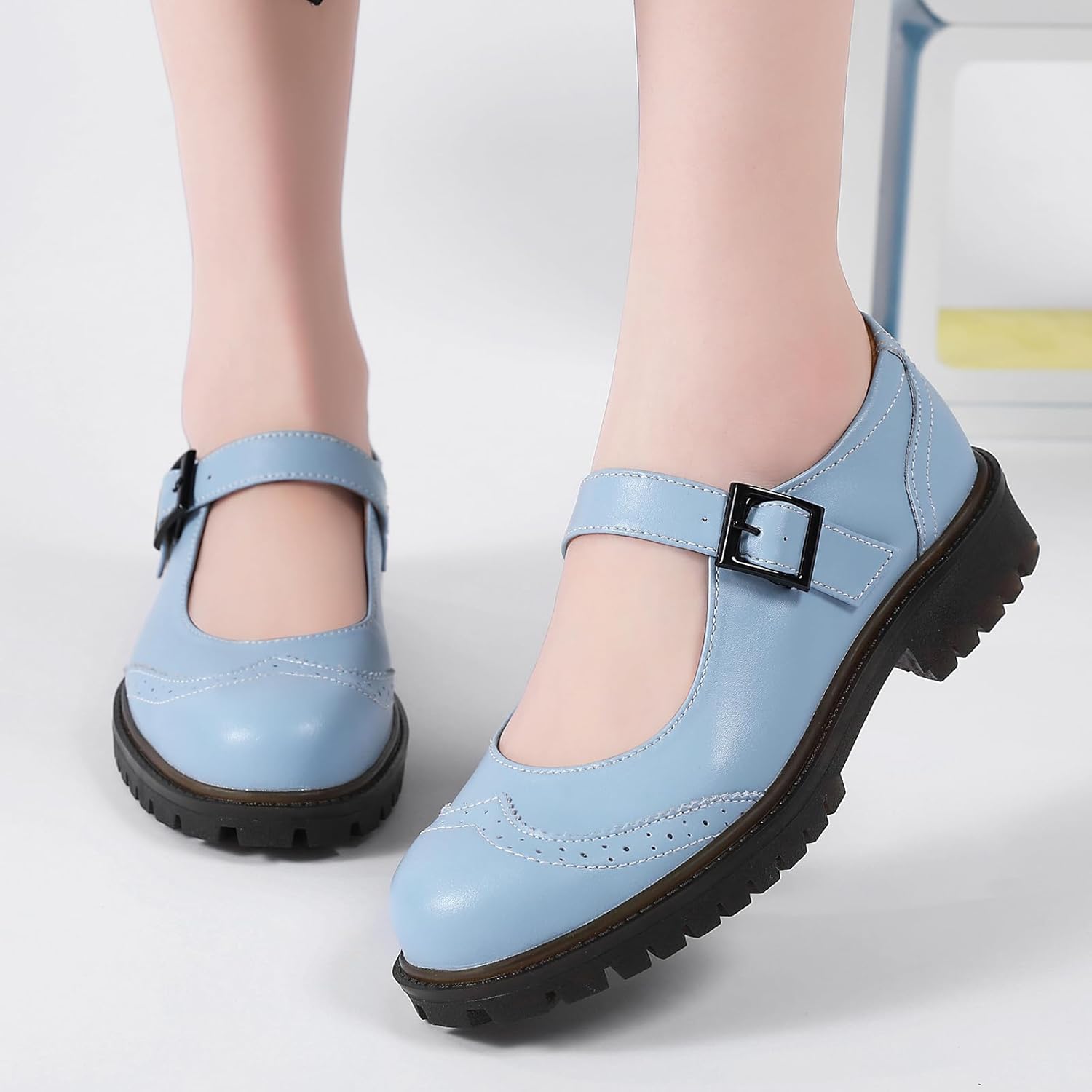 Mary Jane Shoes Women Black Platform Mary Janes for Womens Flats Non Slip Loafers School Office Dressy Casual Work Shoes - Image 9